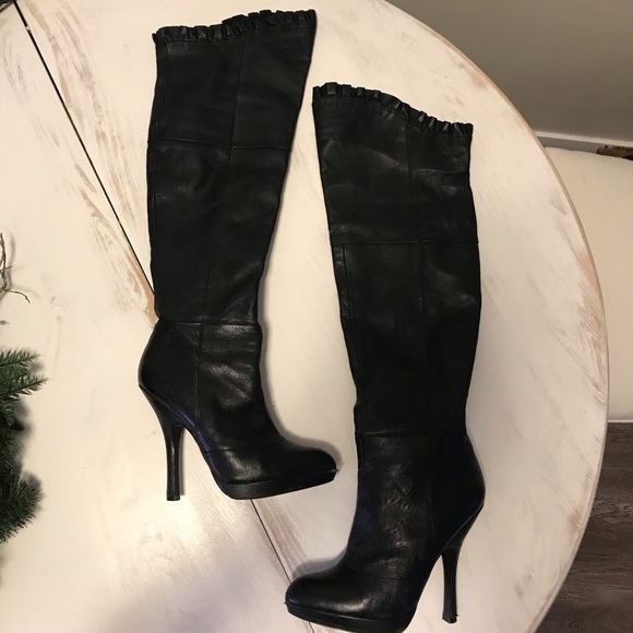 Aldo. Over the knee sexy leather stilettos boots - Picture 2 of 6